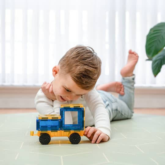 Connetix® Blue & Yellow Magnetic Tiles Rainbow Cars, 2ct.